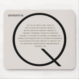 Personalisierte Q-Wörter ohne amerikanisches Engl Mousepad