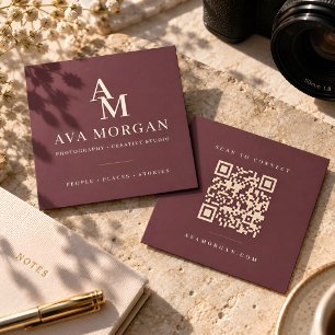Personalisierte QR-Code-Moderne Quadrat Quadratische Visitenkarte