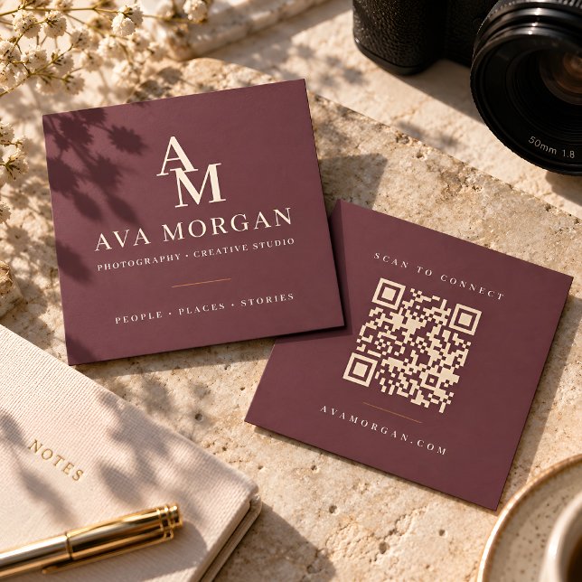Personalisierte QR-Code-Moderne Quadrat Quadratische Visitenkarte (Von Creator hochgeladen)