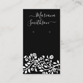 Personalisierte QR-Code-Schwarze Ohrringe Display- Visitenkarte