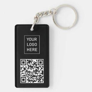 Personalisierte QR-Code-Visitenkarte Ihr Logo Schw Schlüsselanhänger
