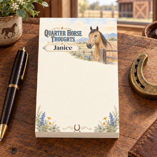 Personalisierte Quarter Horse Thoughts Buckskin-Pf Post-it Klebezettel