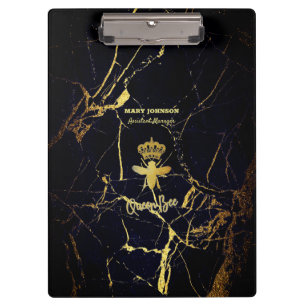 Personalisierte QUEEN-Gold-Black-Marble-Zwischenab Klemmbrett