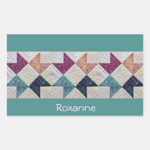 Personalisierte Quilt-Sticker Rechteckiger Aufkleber