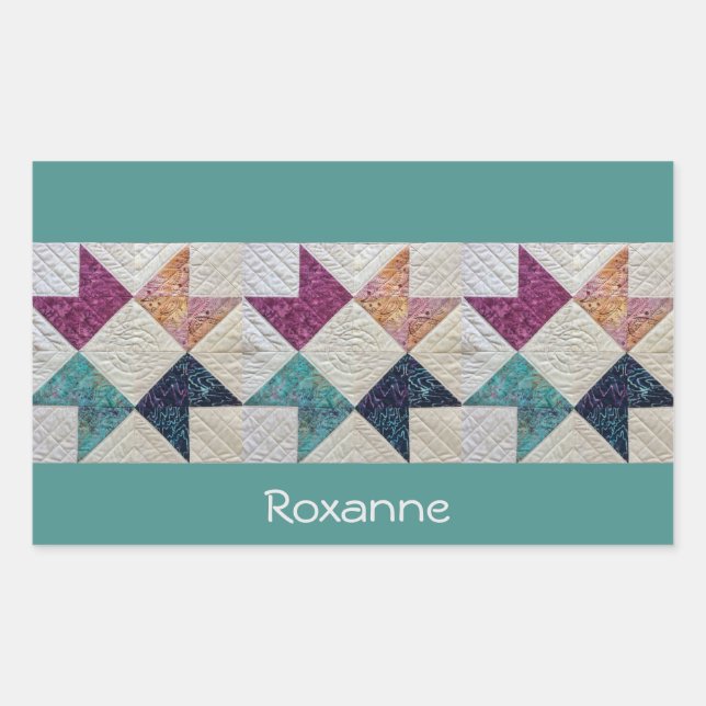 Personalisierte Quilt-Sticker Rechteckiger Aufkleber (Vorderseite)