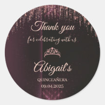 Personalisierte Quinceañera-Aufkleber | Benutzerde