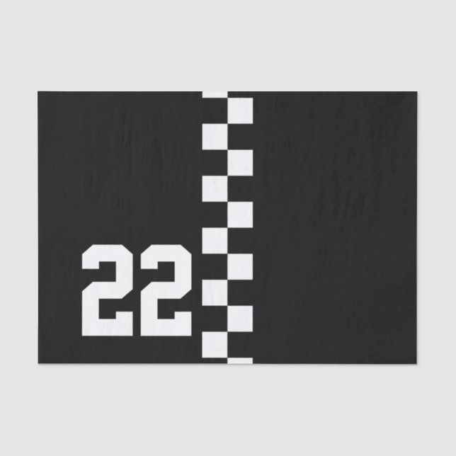 Personalisierte Racing Flag Schwarz-Weiß Seidenpapier (Vorderseite)