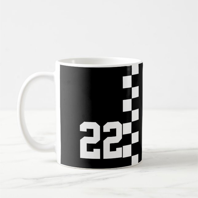 Personalisierte Racing Flag Schwarz-Weiß Tasse (Links)