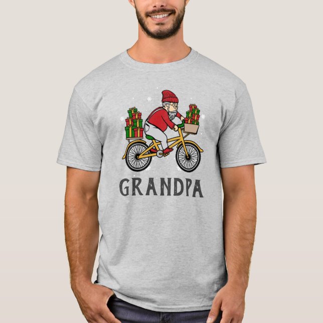 Personalisierte Radfahrer Weihnachtsfamilie T-Shirt (Vorderseite)
