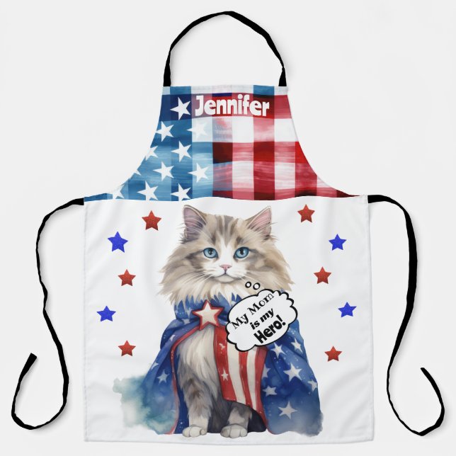 Personalisierte Ragdoll Cat Mama All-Over Print Sc Schürze (Vorderseite)