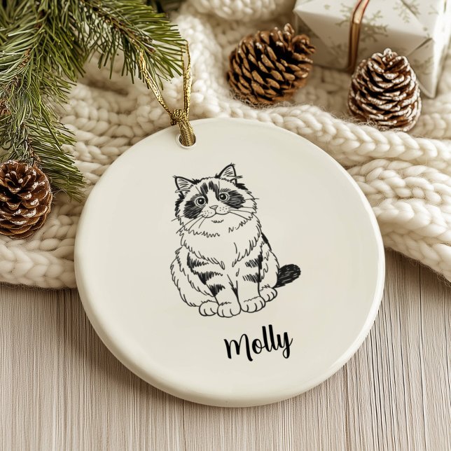 Personalisierte Ragdoll-Katzen-Weihnachten Keramik Ornament (Von Creator hochgeladen)