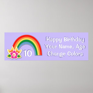 Personalisierte Rainbow Birthday Banner Poster