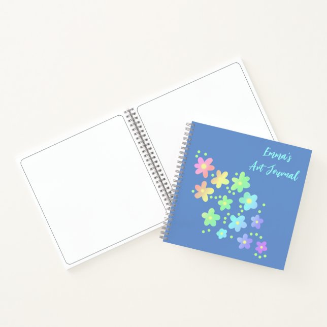 Personalisierte Rainbow-Blume Art Journal Notizbuch (Innenseite)