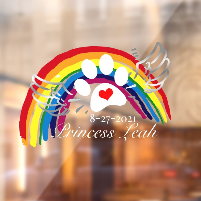 Personalisierte Rainbow Bridge Hunde Fensteraufkleber (Blatt 2)