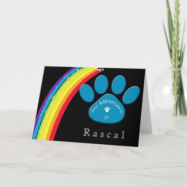 Personalisierte Rainbow Bridge Pet Beileid Condole Karte (Vorderseite)