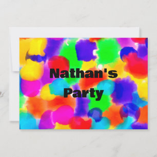 Personalisierte Rainbow Color Splash Einladung