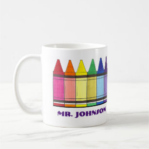 Personalisierte Rainbow Crayons Art Teacher Artist Kaffeetasse