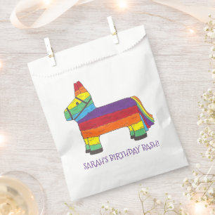 Personalisierte Rainbow Donkey Piñata Geburtstagsp Geschenktütchen