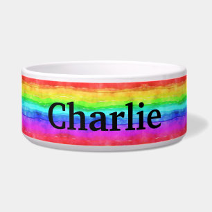 Personalisierte Rainbow-Katze/Hund-Hundeschale Napf