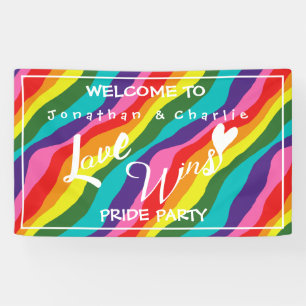 Personalisierte Rainbow-Liebe gewinnt Party Banner
