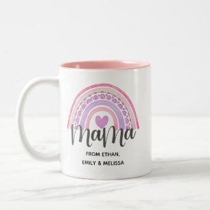 Personalisierte Rainbow Mama Mothers Day Tasse