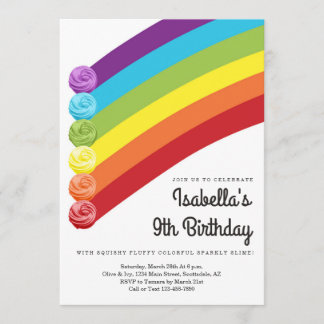 Personalisierte Rainbow Slime Geburtstagsparty Einladung