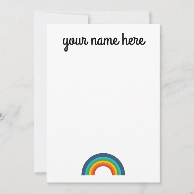 Personalisierte Rainbow Stationery Notecards Dankeskarte (Vorderseite)