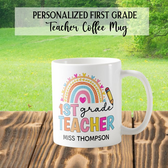 Personalisierte Rainbow-Teacher-Tasse Kaffeetasse (Von Creator hochgeladen)