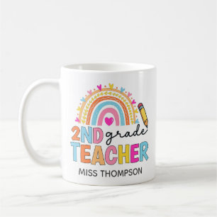 Personalisierte Rainbow-Teacher-Tasse Kaffeetasse