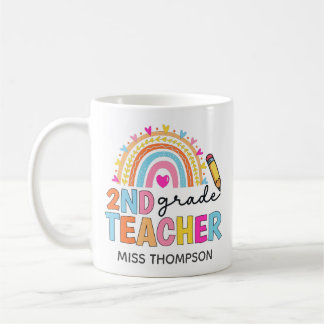 Personalisierte Rainbow-Teacher-Tasse Kaffeetasse