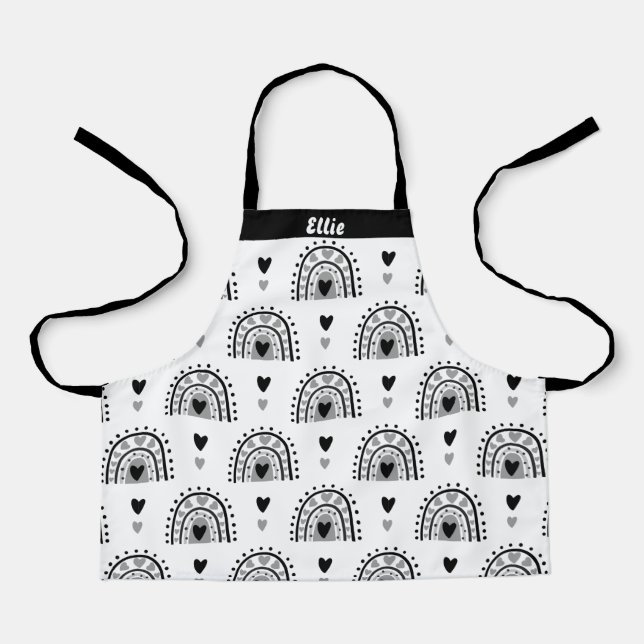 Personalisierte Rainbows Herz für Mädchen Schürze (Vorderseite)