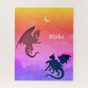 Personalisierte rätselrote Drachen fliegen Puzzle