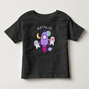 Personalisierte Raumkatzen Raumschiff Kids Rocket  Kleinkind T-shirt