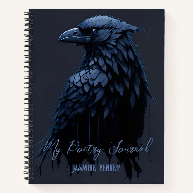 Personalisierte Raven Poetry Journal Spiral Notebo Notizbuch (Vorderseite)