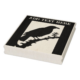 Personalisierte Raven Wood Art Briefmarke Gummistempel