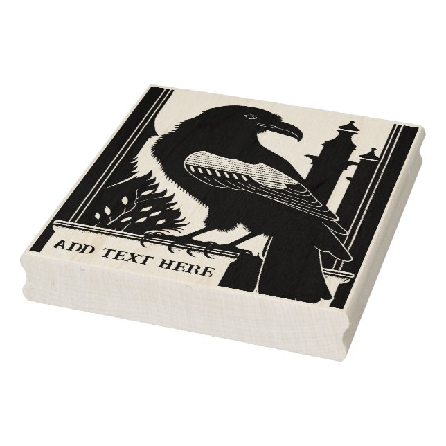 Personalisierte Raven Wood Art Briefmarke Gummistempel (Stempel)
