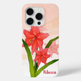 Personalisierte Red Amaryllis Blume Case-Mate iPhone Hülle