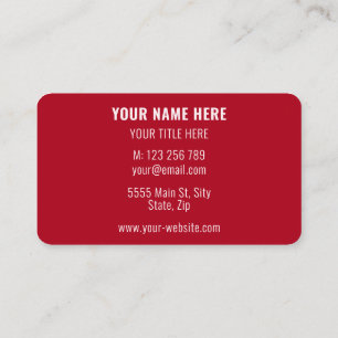 Personalisierte Red Business Cards - Schriftart Visitenkarte