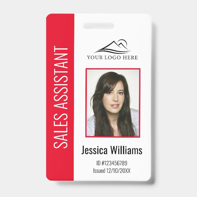 Personalisierte Red Corporate Employee Security ID Ausweis (Vorderseite)