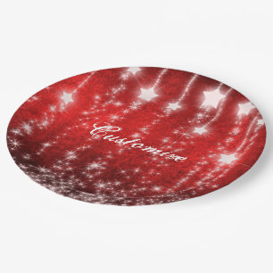 Personalisierte Red Falling Stars Teller