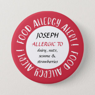 Personalisierte Red Food Allergy Alarmierung kunde Button