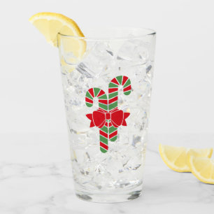 Personalisierte Red & Green Christmas Candy Canes Glas