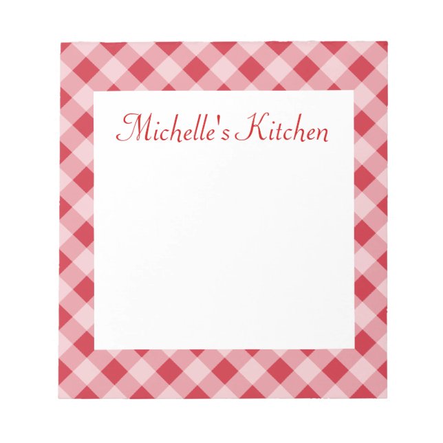 Personalisierte Red Kitchen Lebensmittelliste Note Notizblock (Vorderseite)