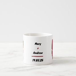 Personalisierte Red LIEBE Tasse mit Namen und Datu