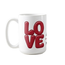 Personalisierte Red LIEBE Tasse mit Namen und Datu
