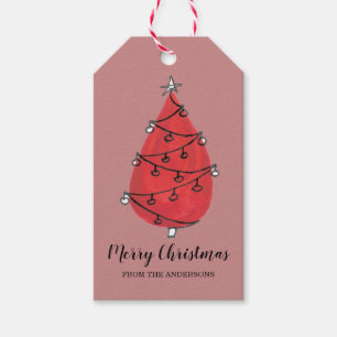 Personalisierte Red Merry Weihnachtsbaum Geschenkt Geschenkanhänger