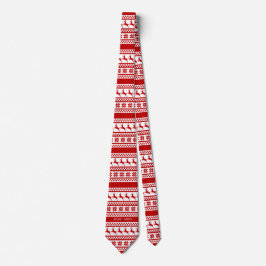Personalisierte Red Nordic Print Rentier Krawatte