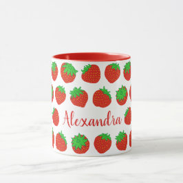 Personalisierte Red Strawberry-Tasse mit Namen Tasse