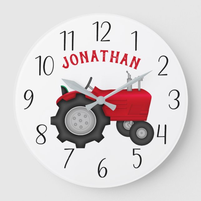Personalisierte RedTraktor Wall-Uhr Große Wanduhr (Vorderseite)