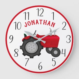 Personalisierte RedTraktor Wall-Uhr Große Wanduhr